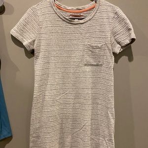 Grey and White T-Shirt Dress.